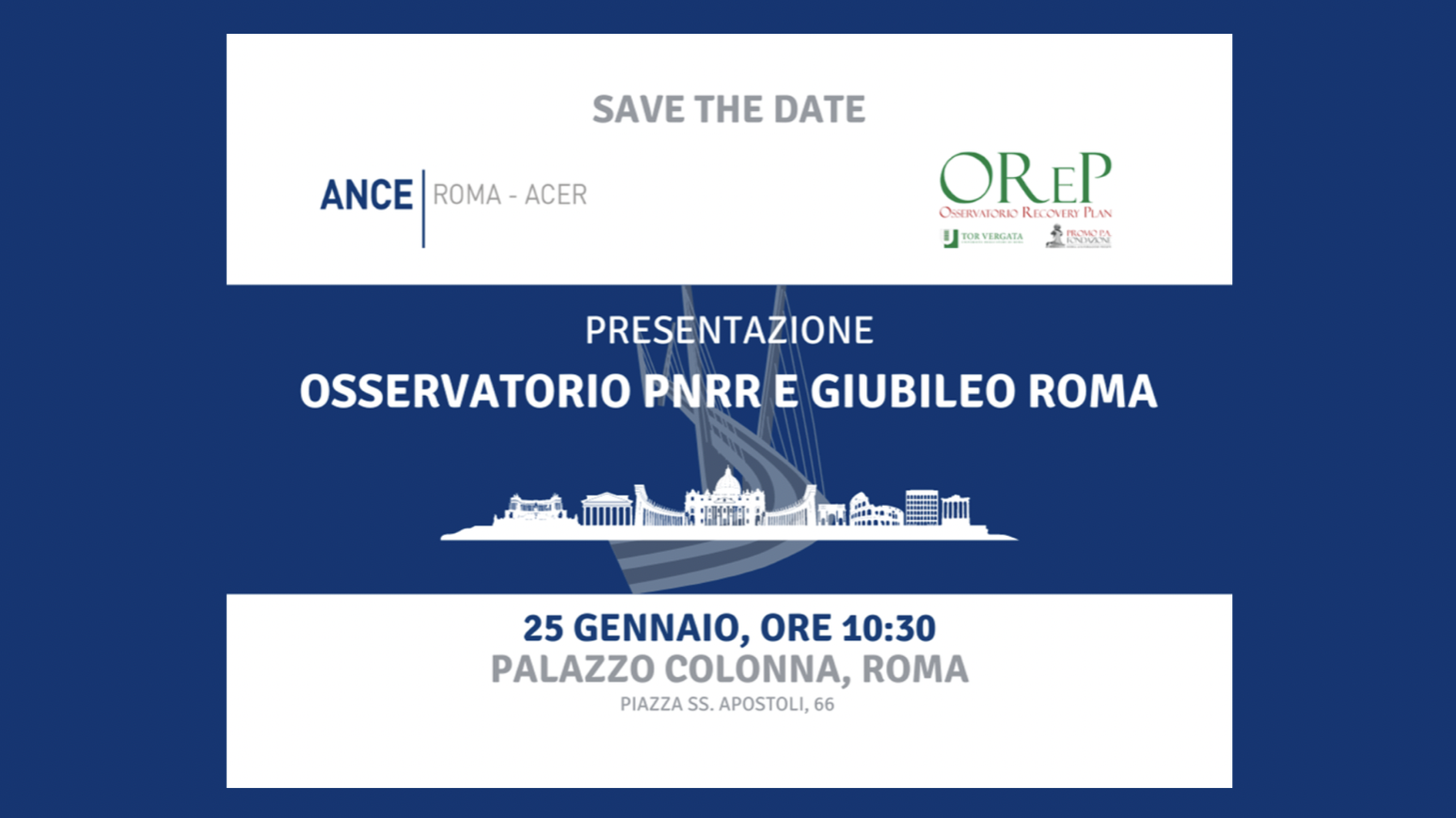 Presentazione Osservatorio Pnrr e Giubileo Roma (OPGR)